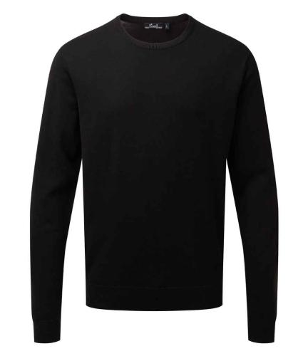 Premier Cotton Rich Crew Neck Sweater - BLK - S